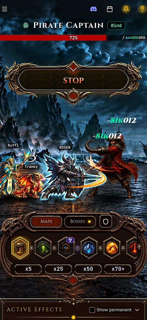 Boss fight against the Rune Golem