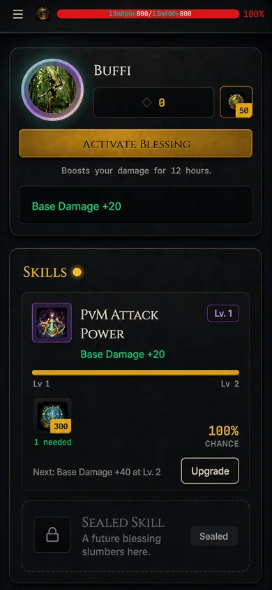Shaman Buffi — blessings and PvM attack power skill