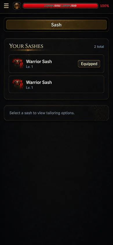 Tailor — warrior sashes